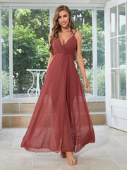 Ruched Crisscross Wrap Hem Cami Bridesmaid Dress