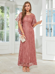 Butterfly Sleeve Lace A-line Bridesmaid Dress