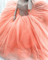 Ombre Beads Sweetheart Corset Ball Gown Dresses