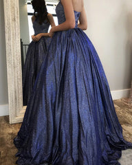 Blue Sparkle Prom Dresses Halter Nall Gown