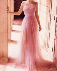 Mermaid One Shoulder Sparkly Prom Dresses