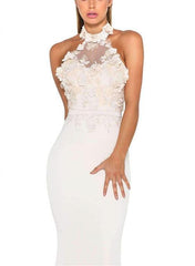 Halter Lace Mermaid Bridesmaid Dresses, Newest Bridesmaid Dresses - RongMoon