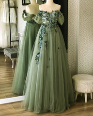 A-line Lace Embroidery Corset Tulle Dress - RongMoon