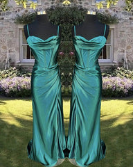 Mermaid Spaghetti Straps Satin Corset Dress - RongMoon