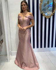 Sexy Off Shoulder Satin Mermaid Dresses