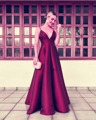 Empire Prom Long Dresses Satin Open Back