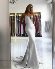 Mermaid Corset Prom Dresses V Neck Cross Back
