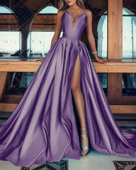 Dark Teal Long Satin Strapless Dress