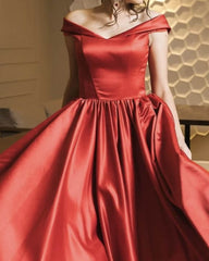 Red Midi Off The Shoulder Dress