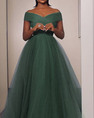 A-line Off The Shoulder Tulle Dress