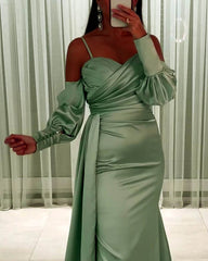 Mermaid Cold Sleeve Satin Dress