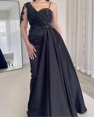 Mermaid Satin One Sleeve Dress - RongMoon