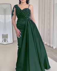 Mermaid Satin One Sleeve Dress - RongMoon