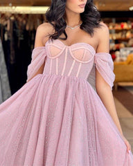 Pink Beaded Tulle Corset Midi Dress - RongMoon