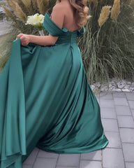 Emerald Mermaid Off The Shoulder Dress