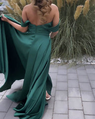 Emerald Mermaid Off The Shoulder Dress
