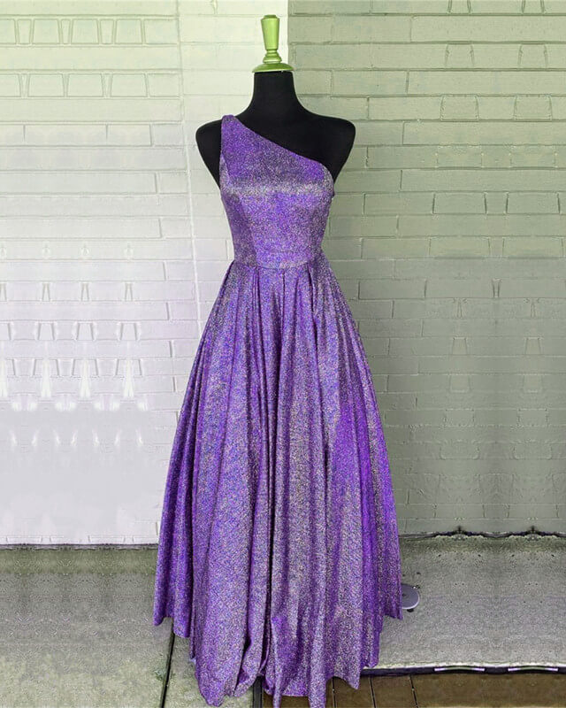 Ball Gown One Shoulder Sparkly Dresses