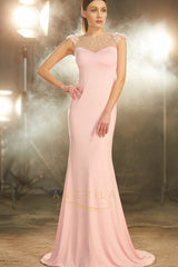 Trumpet/Mermaid Sweep Train Long Evening Dress with Beading