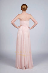 Strapless Chiffon Long Bridesmaid Dress with Ruffle