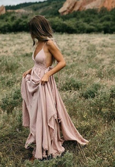 Sexy Casual Deep V Neck Prom Dresses  cg7617