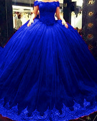 Ball Gown Off The Shoulder Dresses Lace Appliques