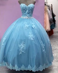 Tulle Quinceanera Dresses Sweetheart Appliques Beaded Sashes