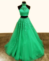Two Piece Quinceanera Dresses Lace Embroidery Ball Gown