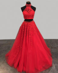 Two Piece Quinceanera Dresses Lace Embroidery Ball Gown
