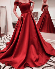 Sexy Off Shoulder Prom Dresses With Pockets