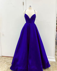 Satin Empire Prom Dresses Lace Up Back