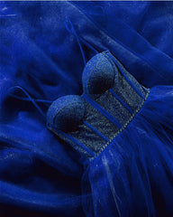 Long Tulle Sparkly Sweetheart Corset Dress