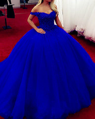 Luxurious Crystal Beaded Sweetheart Bodice Corset Tulle Ball Gowns Wedding Dresses