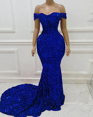 Sequin Off The Shoulder Prom Dresses