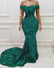 Sequin Off The Shoulder Prom Dresses