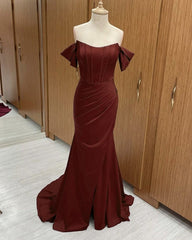 Sexy Mermaid Split Corset Dresses Off The Shoulder