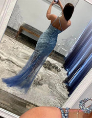 One Shoulder Sequin Pink Sheath Prom Dress With Split