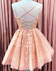 Short Junior Prom Dresses Tulle Appliques