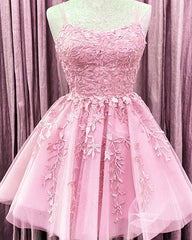 Short Junior Prom Dresses Tulle Appliques