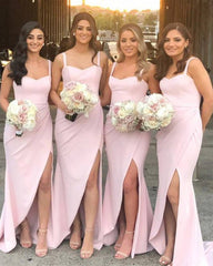 Simple Long Jersey Bridesmaid Dresses Sheath
