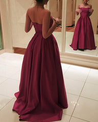 Strapless Prom Dresses Satin Floor Length