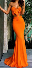 Sweetheart Two Pieces Mermaid Sexy Long Bridesmaid Dresses , Prom Dress, RC003 - RongMoon