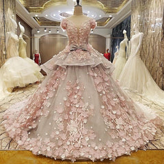 Vintage Floral Lace Flower Wedding Dresses Ball Gowns 2017