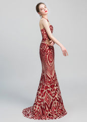 Trumpet/Mermaid Floor-Length Sleeveless Prom Dresses 2019