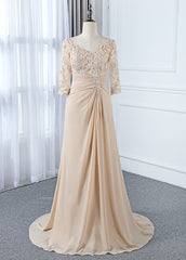 Appliques Lace 3/4 Sleeves Sweetheart Mother of the Bride Dresses