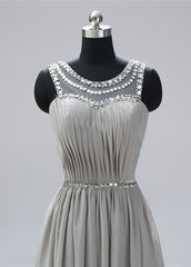 Scoop Neck  Sleeveless Beading Evening Dresses