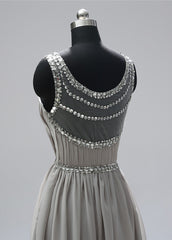 Scoop Neck  Sleeveless Beading Evening Dresses