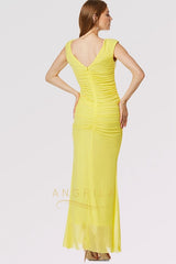Plus Size Chiffon Floor-Length Prom Dresses with Crystals