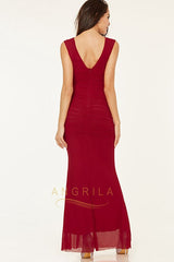 Plus Size Chiffon Floor-Length Prom Dresses with Crystals