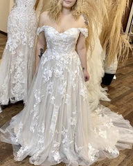 Tulle 3D Lace Embroidery Wedding Dress Boho Style