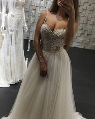 Tulle Sweetheart Embroidery Wedding Dress Rustic Style